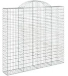 vidaXL Gabionen mit Hochbogen 3 Stk. 200x30x180/200cm Verzinktes Eisen