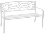 PROREGAL Gartenbank | HxBxT 87x127x58cm | Bank Parkbank Sitzbank | Wei&szlig; |...