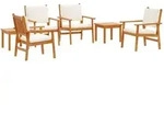 vidaXL Garten-Sofa-Set 6 pcs Braun 45 x 45 x 38cm Massivholz Akazie