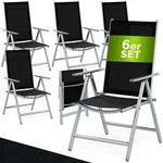 CASARIA&reg; Aluminium Gartenstuhl Bern Klappbar Silber 6er Set