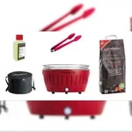 LotusGrill XL Starter-Set 1x XL Grill Feuerrot mit USB-Anschlu&szlig;, 1x...