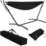 ML-Design ECD Germany Klappstuhl 2er Set Schwarz, Rattan-Optik, Metallrahmen,