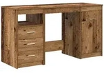 vidaXL Schreibtisch mit Unterschrank Altholz Holzwerkstoff