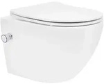 LuxeBath ECD Germany Dusch-WC Wei&szlig; kurz Keramik &ndash; sp&uuml;lrandlos, Bidet-Funktion,
