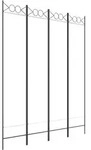 vidaXL 4-tlg. Paravent Wei&szlig; 160x200 cm Stoff