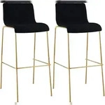 CLP 2er Set Barhocker Hover Stoff Vierfu&szlig;gestell Gold Stoff HBT: 100x43x48 cm