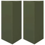 vidaXL Pflanzk&uuml;bel 2 Stk. Olivgr&uuml;n Dreieckig 40x34,5x70 cm Stahl
