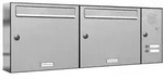 AL Briefkastensysteme 2 F&auml;cher Premium Edelstahl Wand Briefkasten Anlage mit