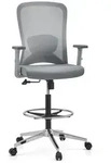 Arbeitsstuhl / Counterstuhl TOP WORK 44 W Sitz Stoff / R&uuml;cken Netz grau hjh...