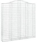 vidaXL Gabione mit Hochbogen 200x30x200/220 cm Verzinktes Eisen
