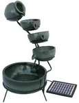 Solar Kaskadenbrunnen mit Akku - Gr&uuml;n