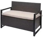 PROREGAL Poly-Rattan 2er Sitzbank | HxBxT 87x117x57cm | Gartenbank Truhenbank |...