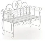 DELUKE Gartenbank LENAR - Metall Wei&szlig; 128x46x94 cm | Metallbank Garten 2...