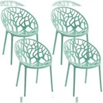 CLP 4er Set Gartenst&uuml;hle Hope Kunststoff HBT: 80x59x60 cm hellgr&uuml;n