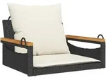 vidaXL H&auml;ngesessel mit Kissen Schwarz 63x62x40 cm Poly Rattan