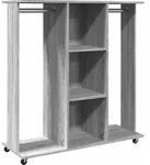 vidaXL Kleiderst&auml;nder mit Rollen Grau Sonoma 102x38x110 cm