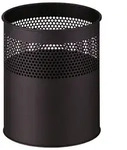 PROREGAL Runder halbperforierter Papierkorb aus Metall | 15 Liter, Hx&Oslash; 32x26cm 