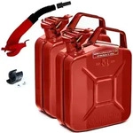 BW&reg; Kraftstoffkanister Metall Benzinkanister 2x 5 Liter mit Ausgie&szlig;er - Rot - RAL