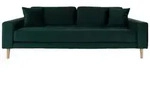 Lido Sofa 3 Pers. velour inkl. 2 dekorative Kissen, gr&uuml;n.