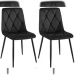 CLP 2er Set Esszimmerstuhl Clairton schwarz/Samt