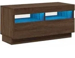 vidaXL TV-Schrank mit LED-Leuchten Braun Eichen-Optik 80x35x40 cm