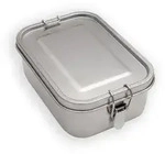 Intirilife Lunchbox Bentobox Aufbewahrungsbox aus Edelstahl in Silber mit 550 ml