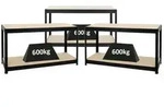 PROREGAL Mega Deal | 3x H&ouml;henverstellbare Werkbank Dino | HxBxT 90x160x60 cm 