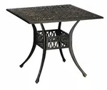 Relaxdays Gartentisch mit Schirmloch, antike Optik, Aluminiumguss, 75 x 90 x 90 cm,