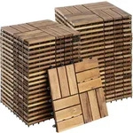 tectake Terrassenfliesen Tabula 12er Lamellen - 40er Set braun