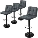 ML-Design Barhocker 4er Set, Bezug aus Kunstleder, Anthrazit, Gepolsterter...