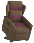vidaXL Elektrischer Massagesessel mit Aufstehhilfe Braun Stoff
