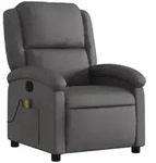 vidaXL Massagesessel Relaxsessel Echtleder Grau