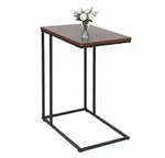 Relaxdays Beistelltisch, HBT: 64 x 50 x 35cm, MDF, Eisen, C-Form, Sofatisch zum