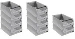 PROREGAL 10x Graue Sichtlagerbox 5.1 mit Griffstange | HxBxT 20x30x50cm | 21,8...