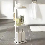 Yamazaki Badutensilio-St&auml;nder Tower Badregal 3 Ebenen wei&szlig; Metall 06634