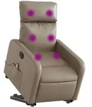 vidaXL Massagesessel mit Aufstehhilfe Elektrisch Cappuccino Kunstleder