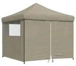 vidaXL Partyzelt Faltbar Pop-Up mit 4 Seitenteilen Taupe