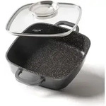 STONELINE&reg; Servierpfanne mit Aroma Glasdeckel, Pfanne rechteckig, Backofen &