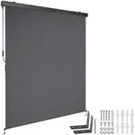 tectake Senkrechtmarkise Eloise mit 2 Wandhaltern - 160 x 250 cm dunkelgrau