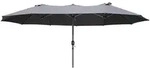 DELUKE Doppel-Sonnenschirm WINDA Grau Aluminium Gartenschirm Balkonschirm UV-Schutz