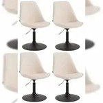 CLP 4er Set Esszimmerst&uuml;hle Maverick Kunstleder creme/schwarz