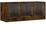 vidaXL TV-Schrank mit Glast&uuml;ren R&auml;uchereiche 102x37x42 cm