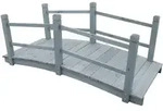 vidaXL Gartenbr&uuml;cke Grau 140x60x56 cm Massivholz Tanne