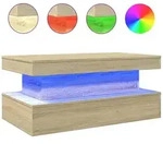 vidaXL Couchtisch mit LED-Leuchten Sonoma-Eiche 90x50x40 cm