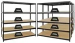 PROREGAL Mega Deal | 4x Schwerlastregal Giant Elephant | HxBxT 180x180x60cm 