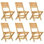 vidaXL Gartenst&uuml;hle 6 Stk. Klappbar 47x62x90 cm Massivholz Teak