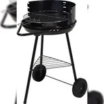 Grillwagen schwarz mit R&auml;der Gartengrill Holzkohlegrill Standgrill Rundgrill