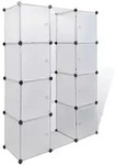 vidaXL Modularer Schrank mit 9 F&auml;chern 37x115x150 cm Wei&szlig;