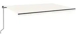 vidaXL Markise Manuell Einziehbar mit LED 500x300 cm Creme