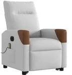 vidaXL Massagesessel mit Aufstehhilfe Elektrisch Wolkengrau Stoff